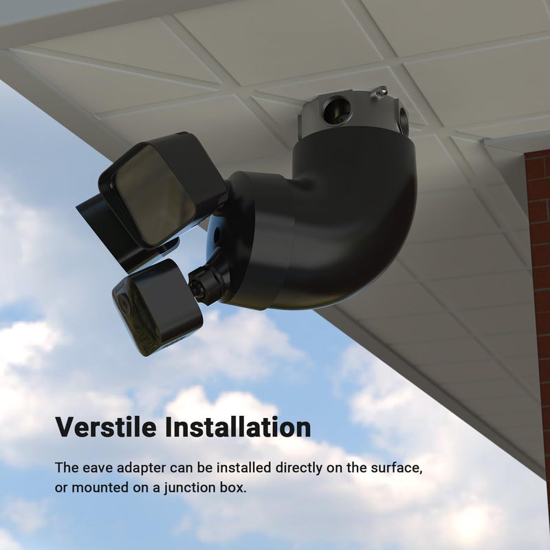 Holicfun Eave Mount for Ring Floodlight Cam Wired Plus/Pro, Blink Wired Floodlight Camera, and Wyze Floodlight Camera v2/Pro - Black - Image 5